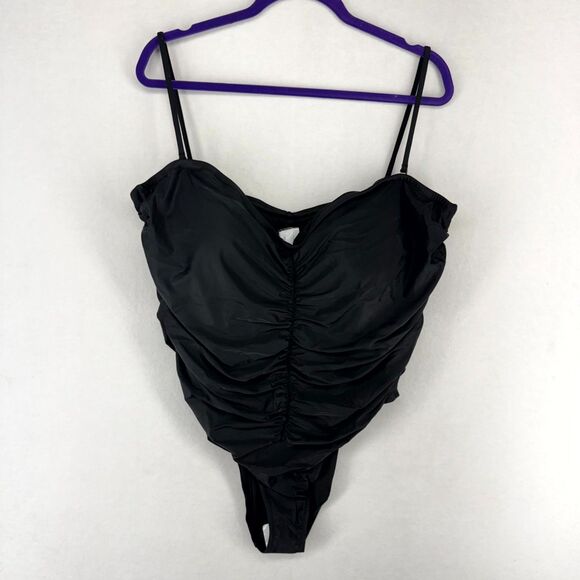 Other - J.‎ Crew Black Swimsuit Ruched Sweetheart One-piece Womens Size 24 NEW